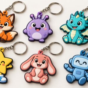 Custom PVC Cartoon Figurine Keychains OEM
