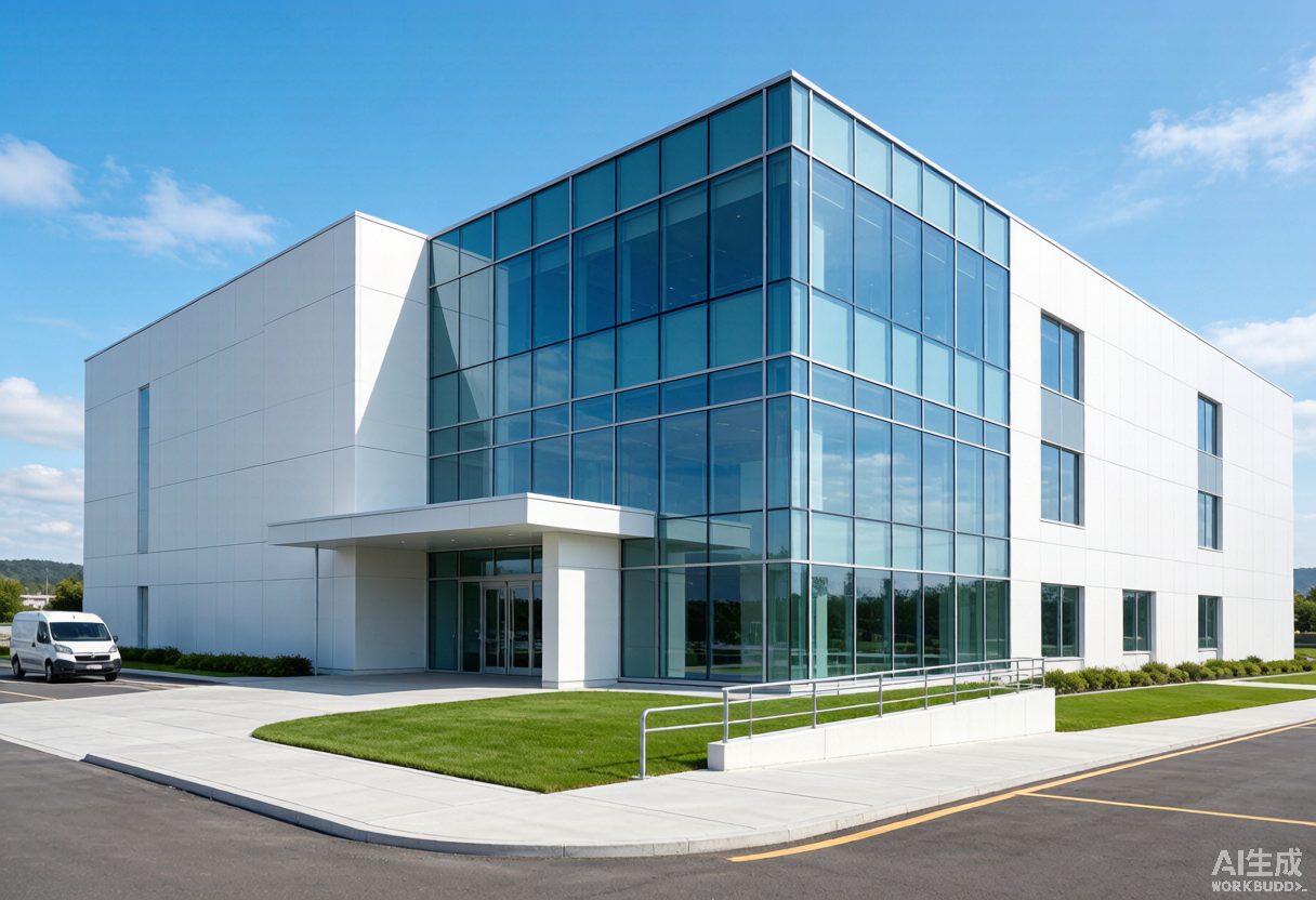 QiYue Toys factory building exterior - 8000 square meter toy manufacturing plant in Shenzhen China