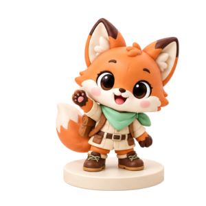 Custom PVC Explorer Fox Figure Ornament OEM