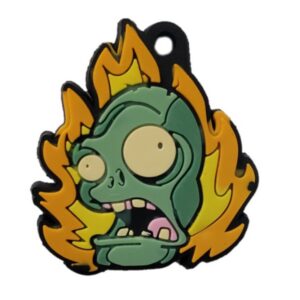 Custom PVC Flame Zombie Figurine Keychain OEM
