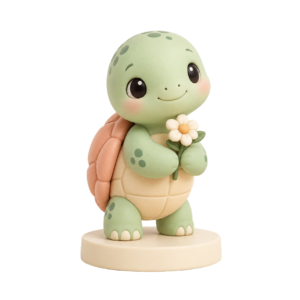 Custom PVC Flower Turtle Figure Ornament OEM
