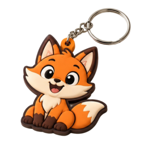 Custom PVC Fox Figurine Keychain OEM