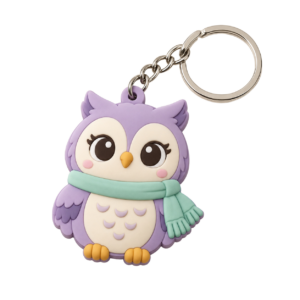 Custom PVC Owl Figurine Keychain OEM
