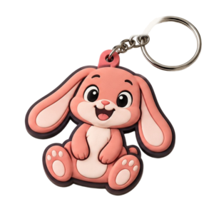 Custom PVC Rabbit Figurine Keychain OEM