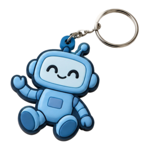 Custom PVC Robot Figurine Keychain OEM