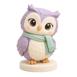 Custom PVC Scarf Owl Figure Ornament Wholesale
