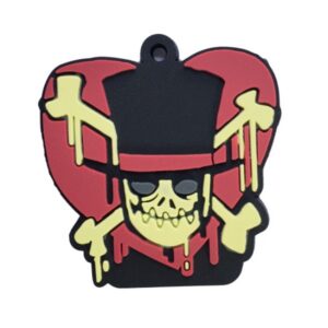 Custom PVC Skull Heart Figurine Keychain OEM